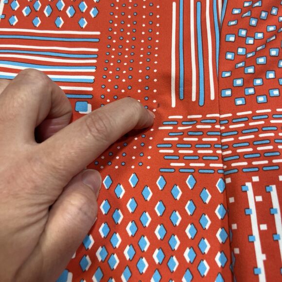 J.McLaughlin Women's M Catalina Cloth Dress - Red Blue Geometric Polka Dot Print - Picture 3 of 9